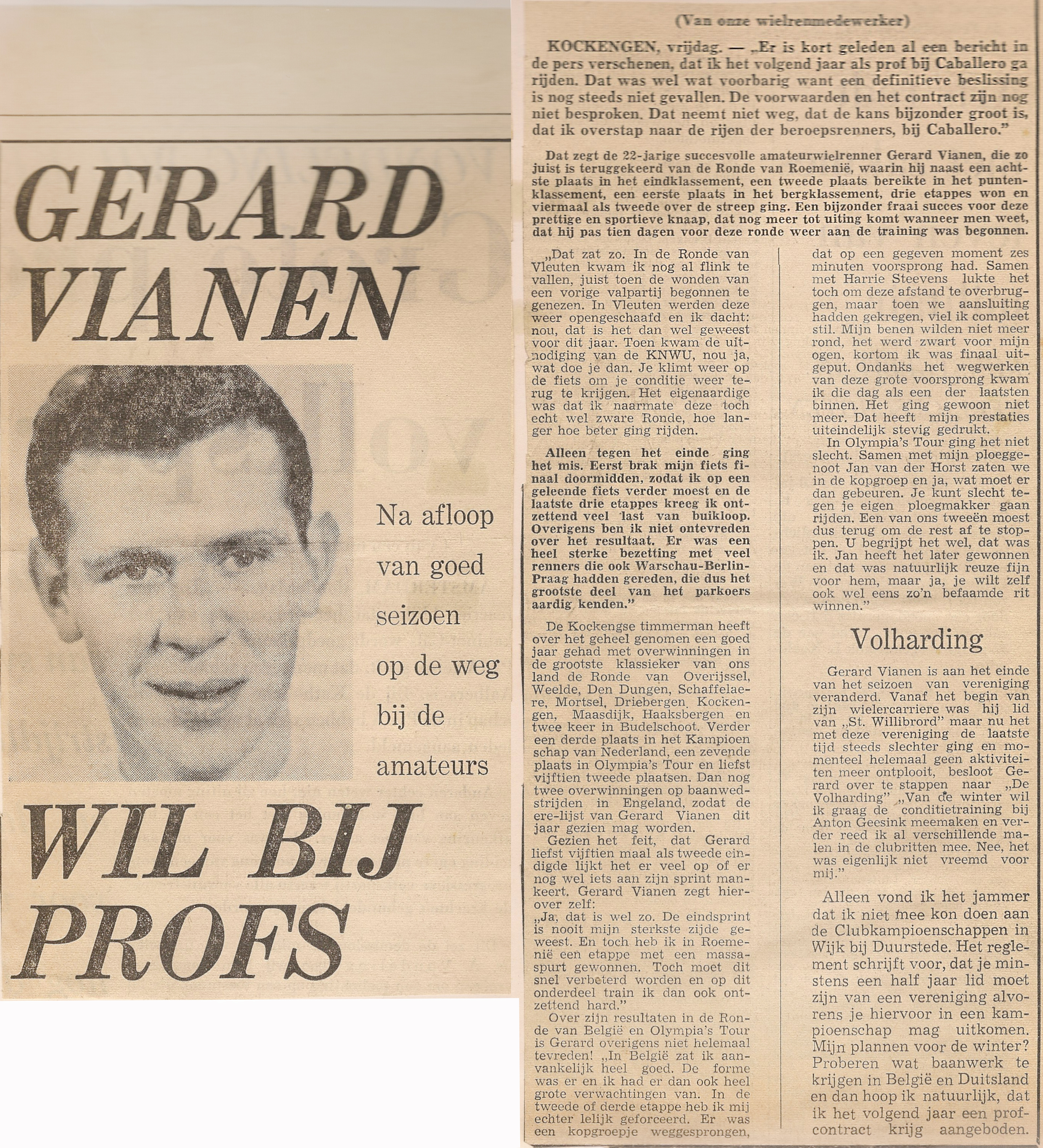 GV_ Gerard Vianen wil bij Profs